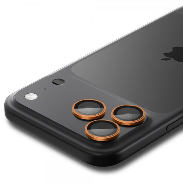 Spigen iPhone 14/15/16/17 Pro & Pro Max Kameraskydd GLAS.tR EZ Fit Optik Pro 2-pack Orange