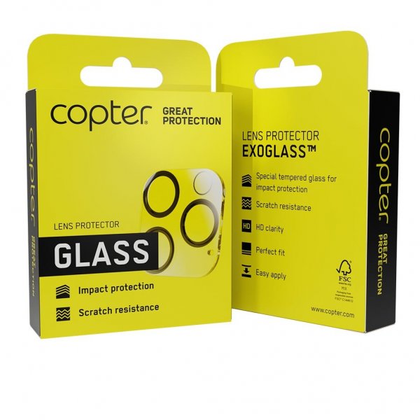 Copter iPhone 14 Pro/iPhone 14 Pro Max Kameraskydd Exoglass Lens Protector