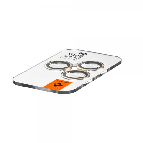 Spigen iPhone 14 Pro/iPhone 14 Pro Max Kameraskydd GLAS.tR EZ Fit Optik Pro Guld 2-pack