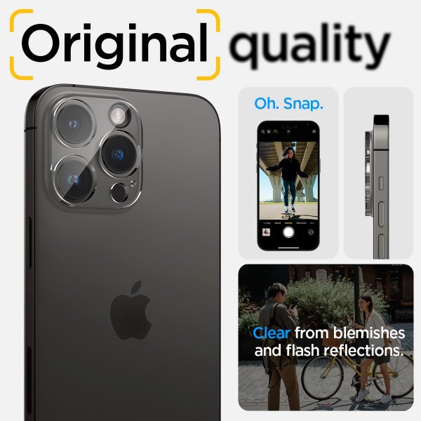 Spigen iPhone 14 Pro/14 Pro Max/15 Pro/15 Pro Max/16 Pro/16 Pro Max Kameraskydd Glas.tR Optik 2-pack Crystal Clear