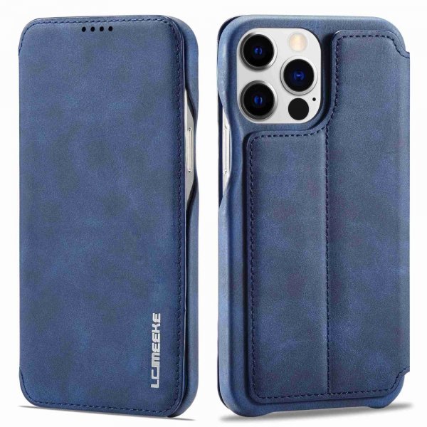 Lc.Imeeke iPhone 14 Pro Max Fodral Flip Blå