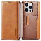 Lc.Imeeke iPhone 14 Pro Max Fodral Kortfack Utsida Brun