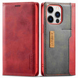 Lc.Imeeke iPhone 14 Pro Max Fodral Kortfack Utsida Röd