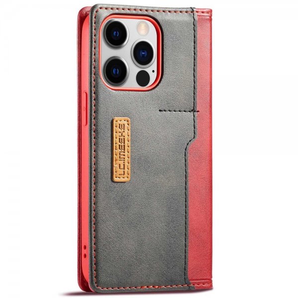 Lc.Imeeke iPhone 14 Pro Max Fodral Kortfack Utsida Röd