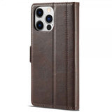 Lc.Imeeke iPhone 14 Pro Max Fodral med Kortfack Brun