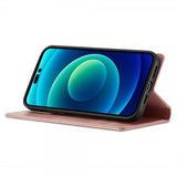 Lc.Imeeke iPhone 14 Pro Max Fodral med Kortfack Flip Rosa