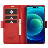 Lc.Imeeke iPhone 14 Pro Max Fodral med Kortfack Röd