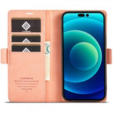 Lc.Imeeke iPhone 14 Pro Max Fodral med Kortfack Rosa