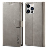 Lc.Imeeke iPhone 14 Pro Max Fodral med Kortfack Stativfunktion Grå