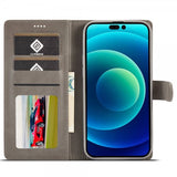 Lc.Imeeke iPhone 14 Pro Max Fodral med Kortfack Stativfunktion Grå