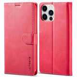 Lc.Imeeke iPhone 14 Pro Max Fodral med Kortfack Stativfunktion Magenta