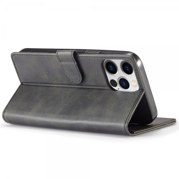 Lc.Imeeke iPhone 14 Pro Max Fodral med Kortfack Stativfunktion Svart