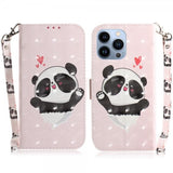 iPhone 14 Pro Max Fodral Motiv Panda Hjärtan