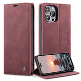 CaseMe iPhone 14 Pro Max Fodral Retro Flip Röd