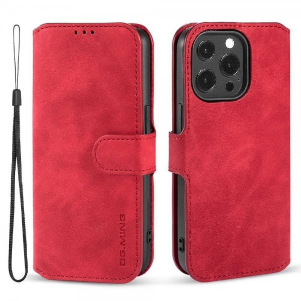 Dg.Ming iPhone 14 Pro Max Fodral Retro Röd