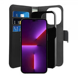 Puro iPhone 14 Pro Max Fodral Wallet Detachable 2 in 1 Svart