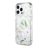 iPhone 14 Pro Max Skal Blommönster MagSafe Vit