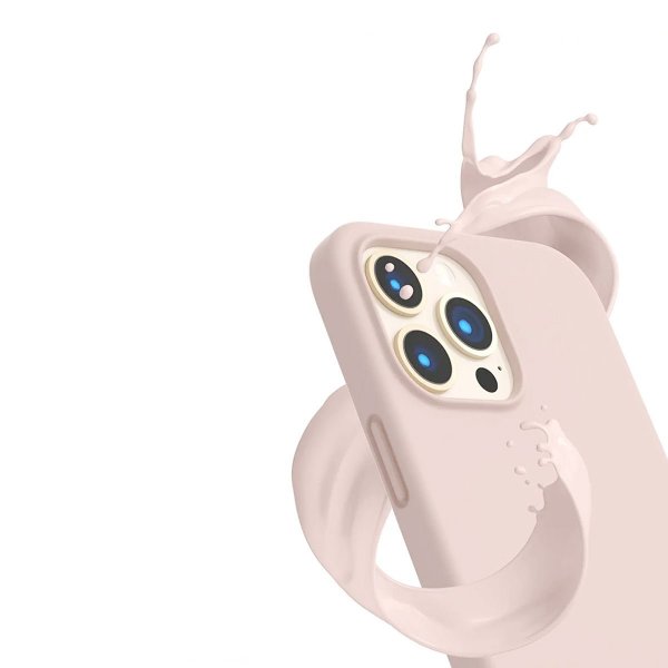 Rvelon iPhone 14 Pro Max Skal Silikon Sandrosa