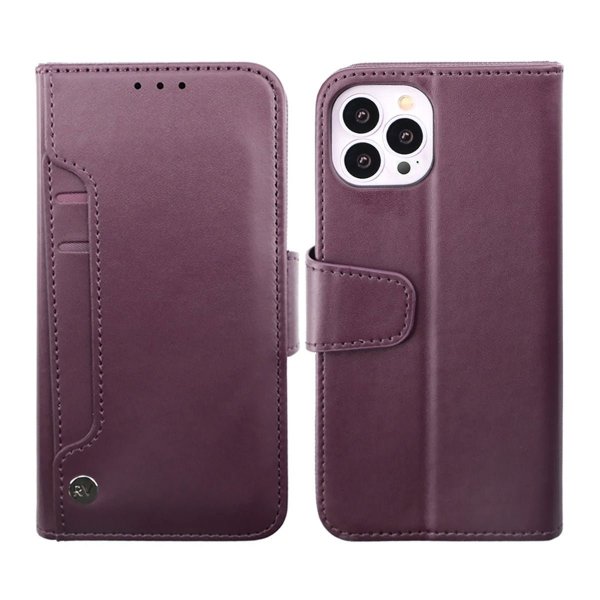 Rvelon iPhone 14 Pro Max Fodral Utfällbart Kortfack Lila