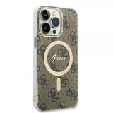 Guess iPhone 14 Pro Max Skal 4G Pattern MagSafe Brun
