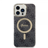 Guess iPhone 14 Pro Max Skal 4G Pattern MagSafe Svart