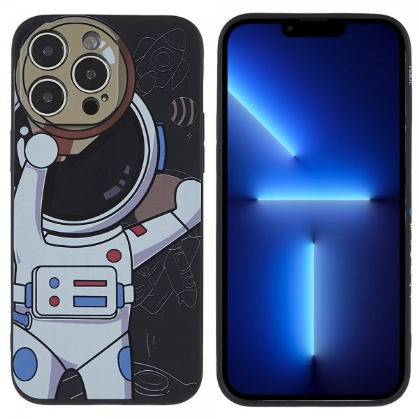 iPhone 14 Pro Max Skal Astronaut Svart Grå