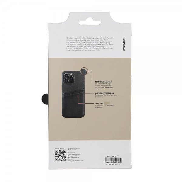 Buffalo iPhone 14 Pro Max Skal Backcover with Card Slots Svart