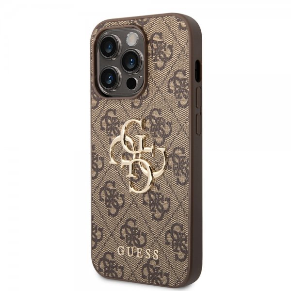 Guess iPhone 14 Pro Max Skal Big Metal Logo Brun