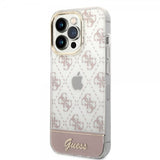 Guess iPhone 14 Pro Max Skal Bottom Stripe Script Logo Rosa
