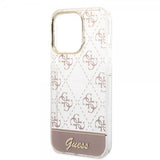 Guess iPhone 14 Pro Max Skal Bottom Stripe Script Logo Rosa