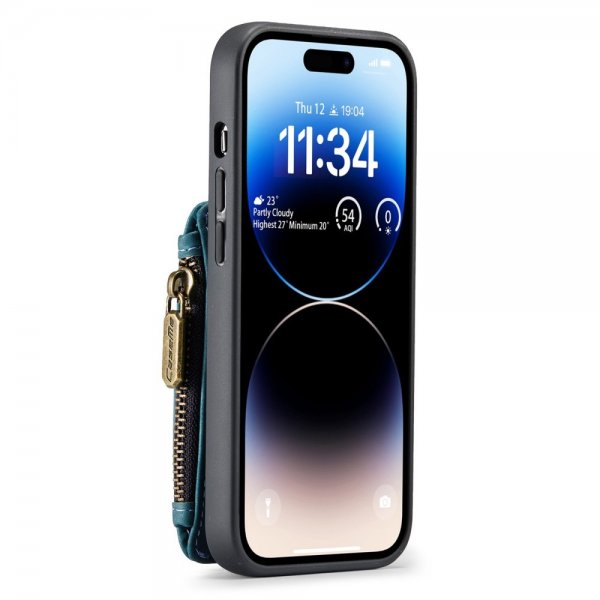 CaseMe iPhone 14 Pro Max Skal C20 Kortfack Dragkedja Petrol