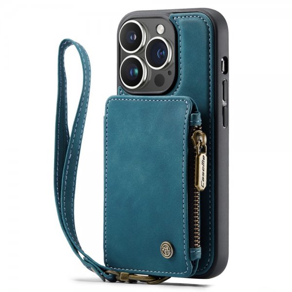 CaseMe iPhone 14 Pro Max Skal C20 Kortfack Dragkedja Petrol