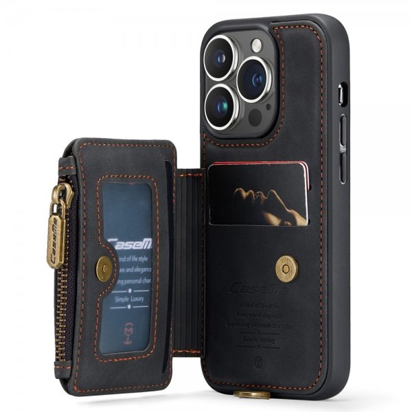 CaseMe iPhone 14 Pro Max Skal C20 Kortfack Dragkedja Svart