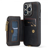 CaseMe iPhone 14 Pro Max Skal C20 Kortfack Dragkedja Svart