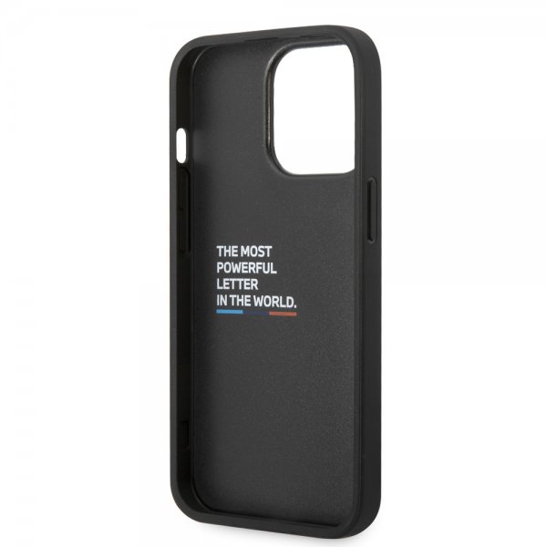 BMW iPhone 14 Pro Max Skal Carbon Effect Printed Logo Svart