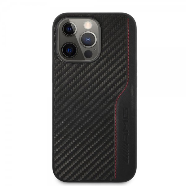 AMG iPhone 14 Pro Max Skal Carbon Effect Stamped Logo Svart