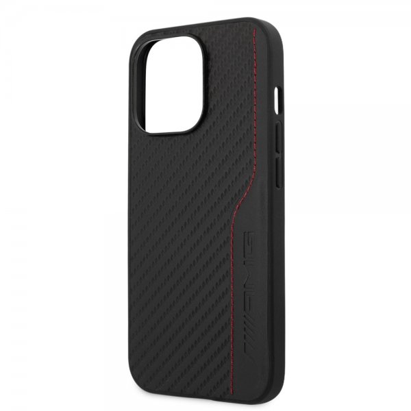 AMG iPhone 14 Pro Max Skal Carbon Effect Stamped Logo Svart