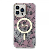 Guess iPhone 14 Pro Max Skal Flower MagSafe Rosa