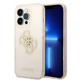 Guess iPhone 14 Pro Max Skal Full Glitter Guld