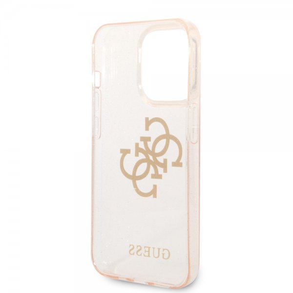 Guess iPhone 14 Pro Max Skal Full Glitter Guld