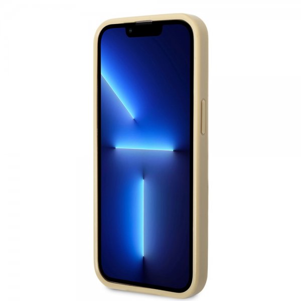 Guess iPhone 14 Pro Max Skal Glitter Flakes Metal Logo Guld
