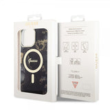 Guess iPhone 14 Pro Max Skal Golden Marble MagSafe Svart