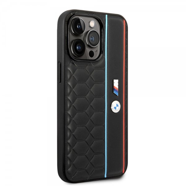 BMW iPhone 14 Pro Max Skal Hexagonal Pattern Svart