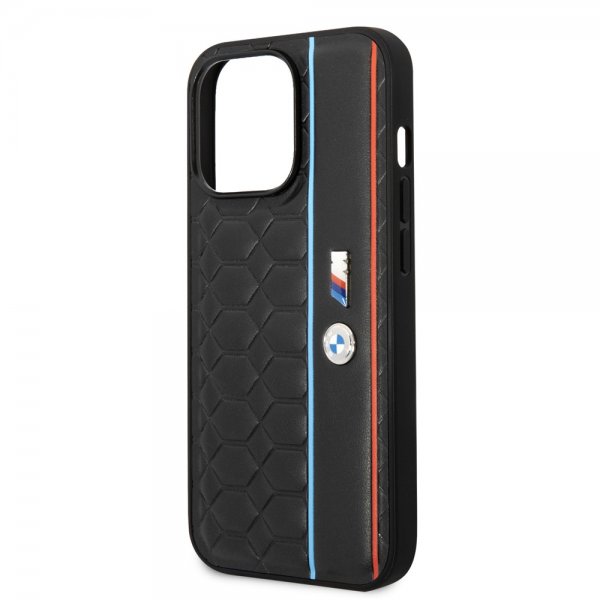 BMW iPhone 14 Pro Max Skal Hexagonal Pattern Svart