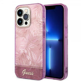 Guess iPhone 14 Pro Max Skal Jungle Rosa