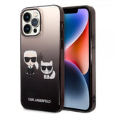 Karl Lagerfeld iPhone 14 Pro Max Skal Karl & Choupette Gradient Svart