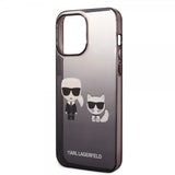 Karl Lagerfeld iPhone 14 Pro Max Skal Karl & Choupette Gradient Svart