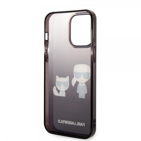 Karl Lagerfeld iPhone 14 Pro Max Skal Karl & Choupette Gradient Svart