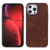 X-Level iPhone 14 Pro Max Skal Lädertextur Brun