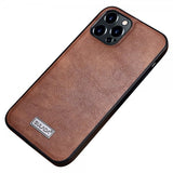 Sulada iPhone 14 Pro Max Skal Lädertextur Brun